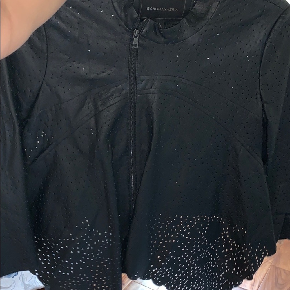 New cropped BCBG leather jacket
